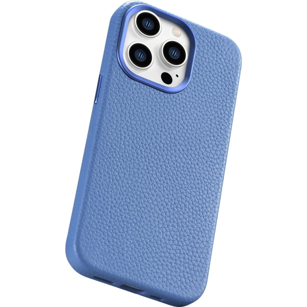 Etui iCarer Litchi Premium Leather MagSafe Apple iPhone 14 Pro jasnoniebieski