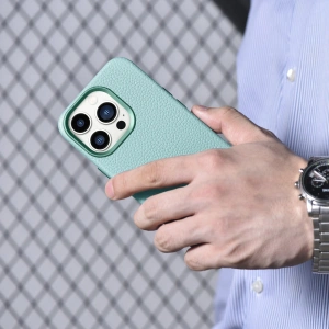 Kup Husă iCarer Litchi Premium Leather MagSafe Apple iPhone 14 Pro verde - ICR369 - {ean13} - Sklep Home Screen