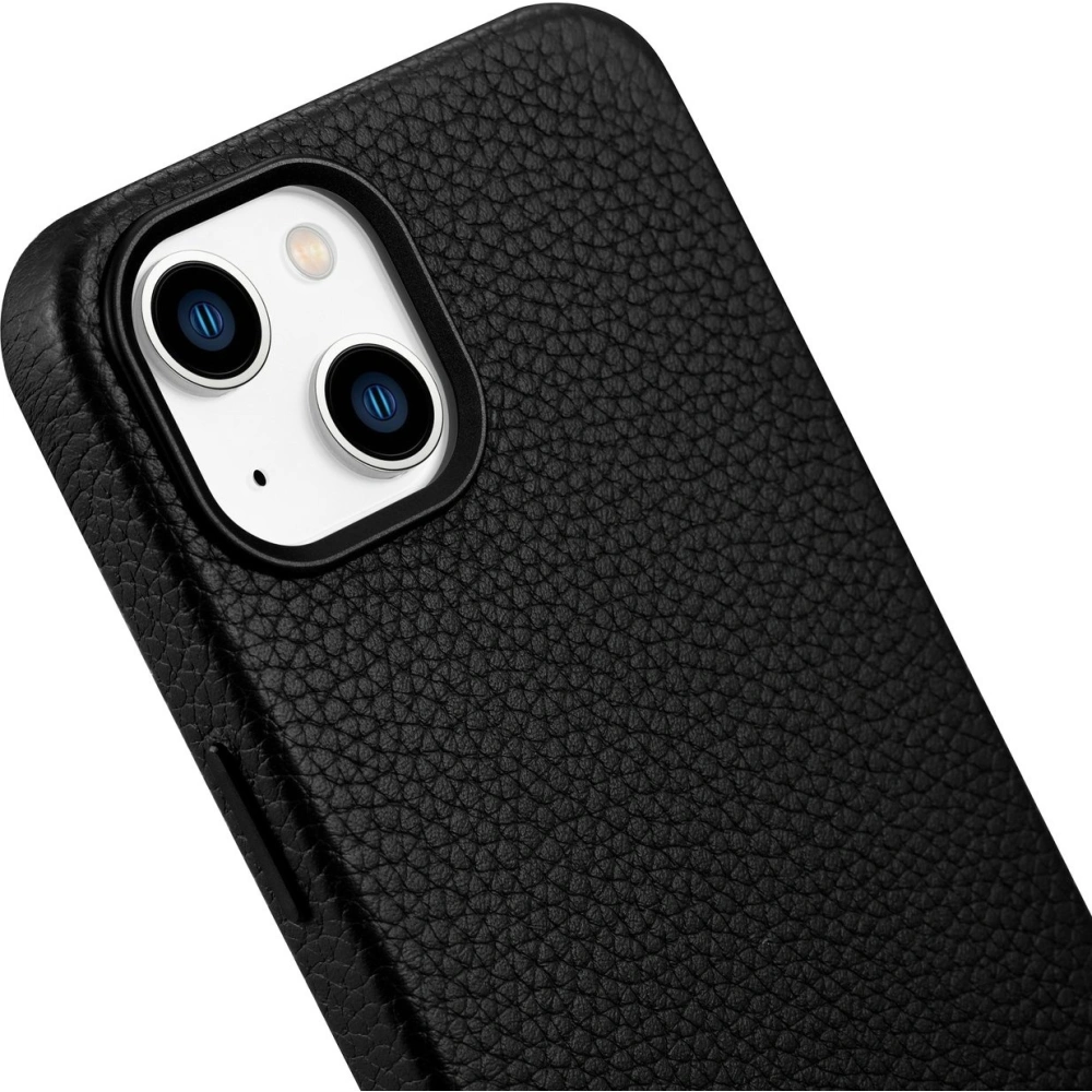 Etui iCarer Litchi Premium Leather MagSafe Apple iPhone 14 Plus / 15 Plus czarny