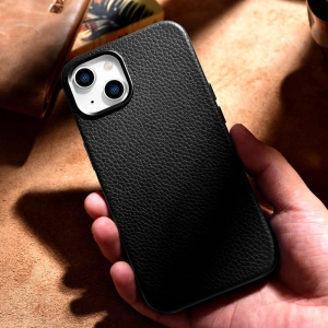 Kup Etui iCarer Litchi Premium Leather MagSafe Apple iPhone 14 Plus / 15 Plus černé - ICR371 - {ean13} - Sklep Home Screen