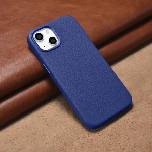Kup Case iCarer Litchi Premium Leder MagSafe Apple iPhone 14 Plus / 15 Plus dunkelblau - ICR372 - {ean13} - Sklep Home Screen