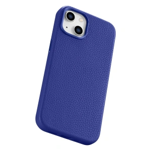Kup Carcasă iCarer Litchi Premium Leather MagSafe Apple iPhone 14 Plus / 15 Plus albastru închis - ICR372 - {ean13} - Sklep Home Screen