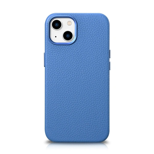 Kup Etui iCarer Litchi prémium bőr MagSafe Apple iPhone 14 Plus / 15 Plus világoskék - ICR373 - {ean13} - Sklep Home Screen