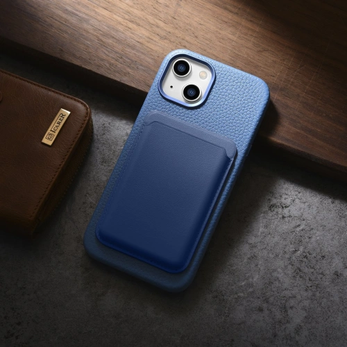 Kup Case iCarer Litchi Premium Leather MagSafe Apple iPhone 14 Plus / 15 Plus hellblau - ICR373 - {ean13} - Sklep Home Screen
