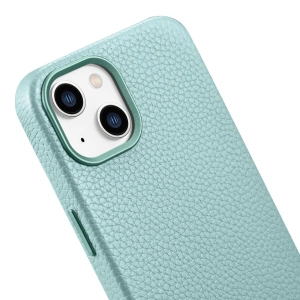 Kup Etui iCarer Litchi Premium Leather MagSafe Apple iPhone 14 Plus / 15 Plus zelená - ICR374 - {ean13} - Sklep Home Screen
