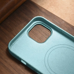 Kup Husă iCarer Litchi Premium Leather MagSafe Apple iPhone 14 Plus / 15 Plus verde - ICR374 - {ean13} - Sklep Home Screen