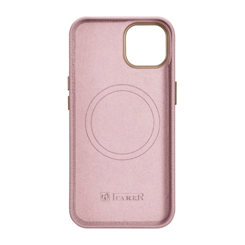 Kup Case iCarer Litchi Premium Leder MagSafe Apple iPhone 14 Plus / 15 Plus rosa - ICR375 - {ean13} - Sklep Home Screen