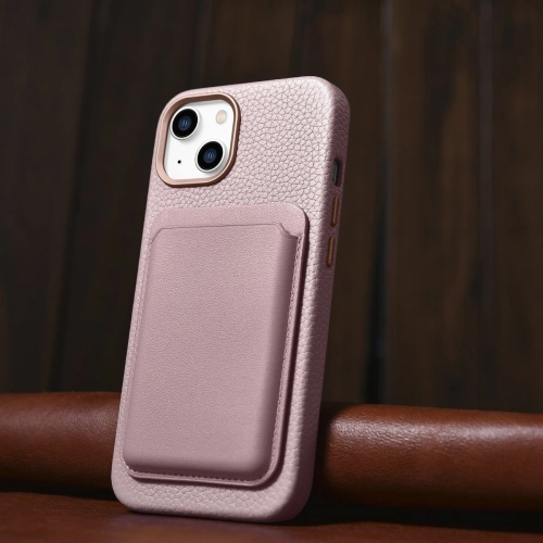Kup Case iCarer Litchi Premium Leder MagSafe Apple iPhone 14 Plus / 15 Plus rosa - ICR375 - {ean13} - Sklep Home Screen