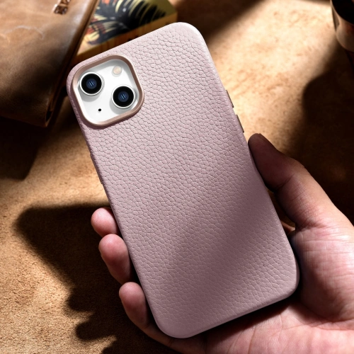 Kup Husă iCarer Litchi Premium Leather MagSafe Apple iPhone 14 Plus / 15 Plus roz roz. - ICR375 - {ean13} - Sklep Home Screen