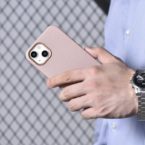 Kup Case iCarer Litchi Premium Leder MagSafe Apple iPhone 14 Plus / 15 Plus rosa - ICR375 - {ean13} - Sklep Home Screen