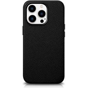 Kup Etui iCarer Litchi Premium Leather MagSafe Apple iPhone 14 Pro Max czarny - ICR376 - {ean13} - Sklep Home Screen