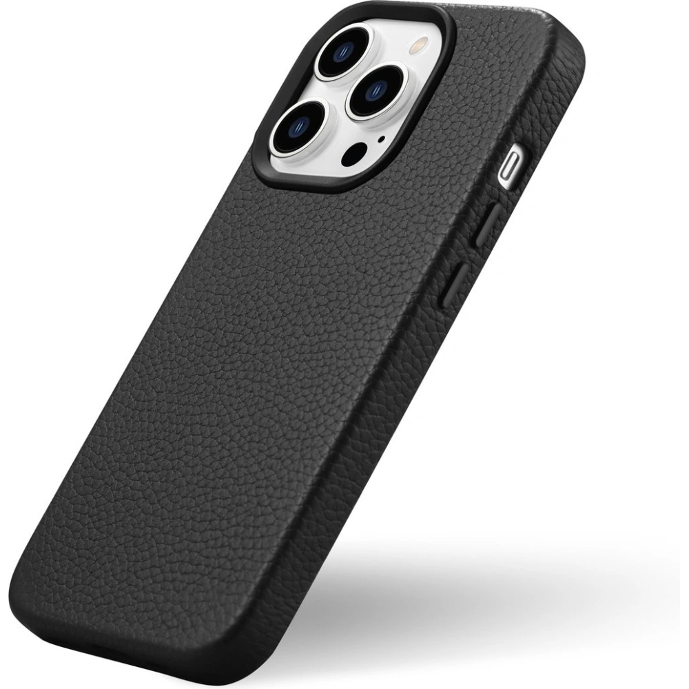 Etui iCarer Litchi Premium Leather MagSafe Apple iPhone 14 Pro Max czarny