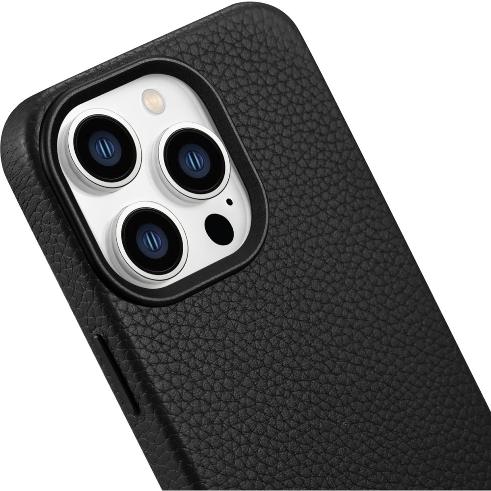 Etui iCarer Litchi Premium Leather MagSafe Apple iPhone 14 Pro Max czarny