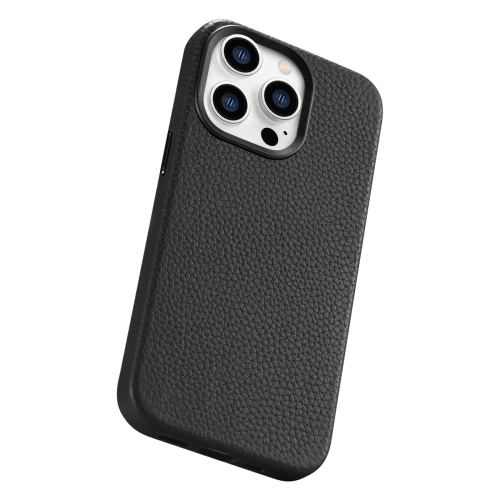 Kup Etui iCarer Litchi Premium Bőr MagSafe Apple iPhone 14 Pro Max fekete - ICR376 - {ean13} - Sklep Home Screen