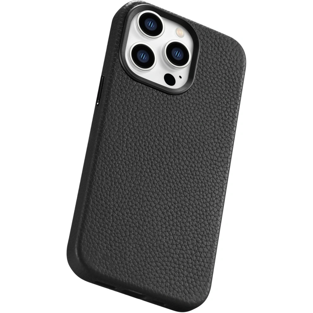 Etui iCarer Litchi Premium Leather MagSafe Apple iPhone 14 Pro Max czarny