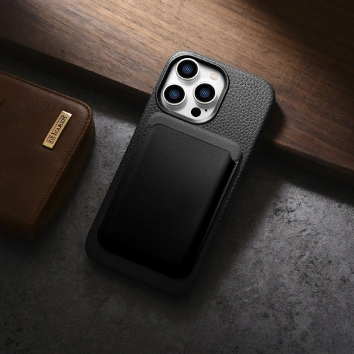 Kup Case iCarer Litchi Premium Leder MagSafe Apple iPhone 14 Pro Max schwarz - ICR376 - {ean13} - Sklep Home Screen