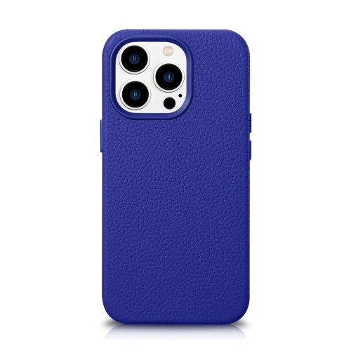 Kup Case iCarer Litchi Premium Leder MagSafe Apple iPhone 14 Pro Max dunkelblau - ICR377 - {ean13} - Sklep Home Screen