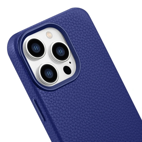 Kup Case iCarer Litchi Premium Leder MagSafe Apple iPhone 14 Pro Max dunkelblau - ICR377 - {ean13} - Sklep Home Screen
