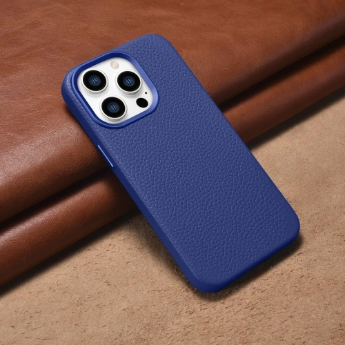 Kup Case iCarer Litchi Premium Leder MagSafe Apple iPhone 14 Pro Max dunkelblau - ICR377 - {ean13} - Sklep Home Screen
