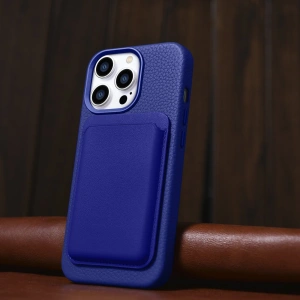 Kup Etui iCarer Litchi Premium Leather MagSafe Apple iPhone 14 Pro Max tmavě modrá - ICR377 - {ean13} - Sklep Home Screen