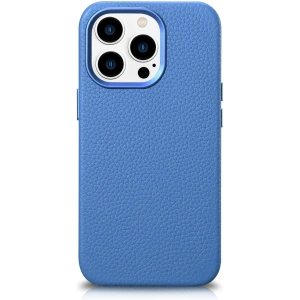 Kup Etui iCarer Litchi Premium Leather MagSafe Apple iPhone 14 Pro Max jasně modrý - ICR378 - {ean13} - Sklep Home Screen