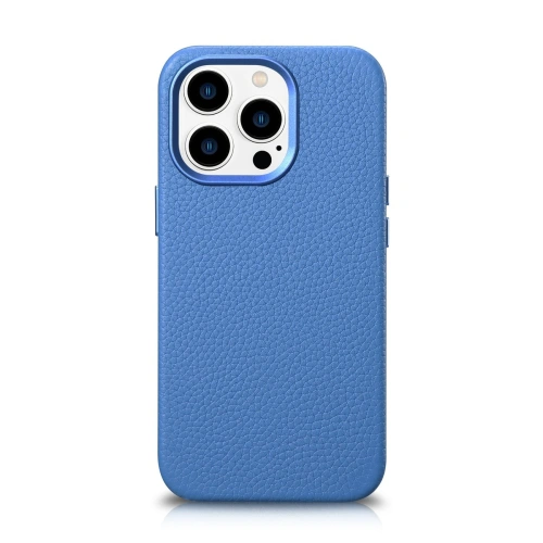 Kup Case iCarer Litchi Premium Leder MagSafe Apple iPhone 14 Pro Max hellblau - ICR378 - {ean13} - Sklep Home Screen