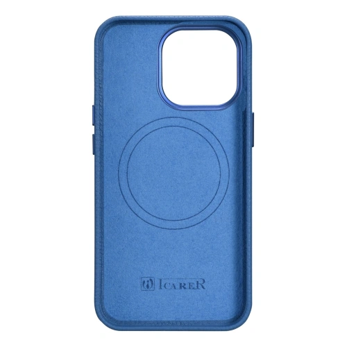 Kup Case iCarer Litchi Premium Leder MagSafe Apple iPhone 14 Pro Max hellblau - ICR378 - {ean13} - Sklep Home Screen