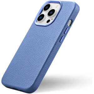 Kup Etui iCarer Litchi Premium Leather MagSafe Apple iPhone 14 Pro Max jasně modrý - ICR378 - {ean13} - Sklep Home Screen