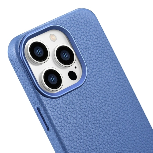 Kup Case iCarer Litchi Premium Leder MagSafe Apple iPhone 14 Pro Max hellblau - ICR378 - {ean13} - Sklep Home Screen
