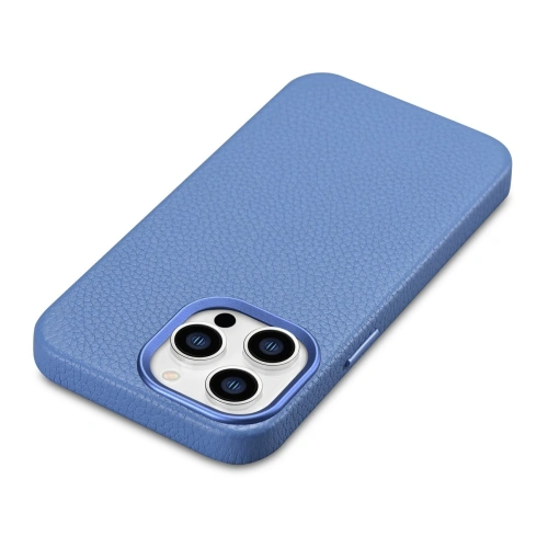 Kup Case iCarer Litchi Premium Leder MagSafe Apple iPhone 14 Pro Max hellblau - ICR378 - {ean13} - Sklep Home Screen