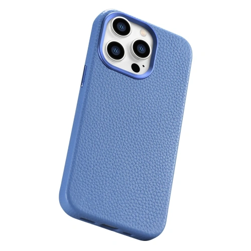 Kup Case iCarer Litchi Premium Leder MagSafe Apple iPhone 14 Pro Max hellblau - ICR378 - {ean13} - Sklep Home Screen