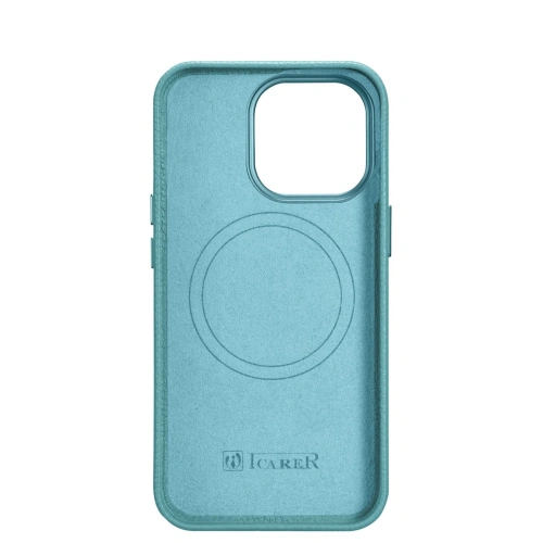 Kup Etui iCarer Litchi Premium Leather MagSafe Apple iPhone 14 Pro Max zöld - ICR379 - {ean13} - Sklep Home Screen