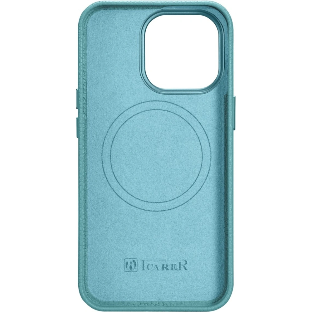 Etui iCarer Litchi Premium Leather MagSafe Apple iPhone 14 Pro Max zielony