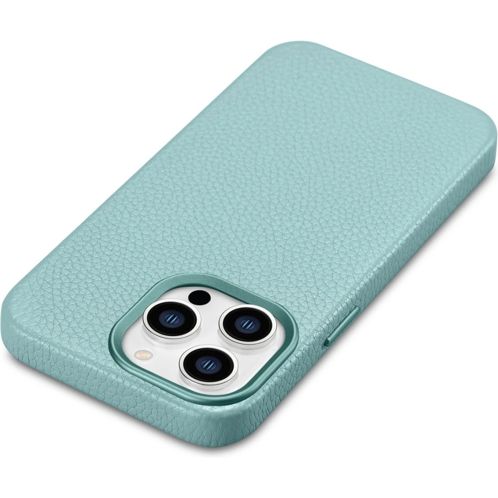 Etui iCarer Litchi Premium Leather MagSafe Apple iPhone 14 Pro Max zielony