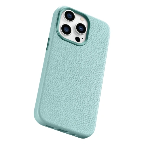 Kup Etui iCarer Litchi Premium Leather MagSafe Apple iPhone 14 Pro Max zöld - ICR379 - {ean13} - Sklep Home Screen
