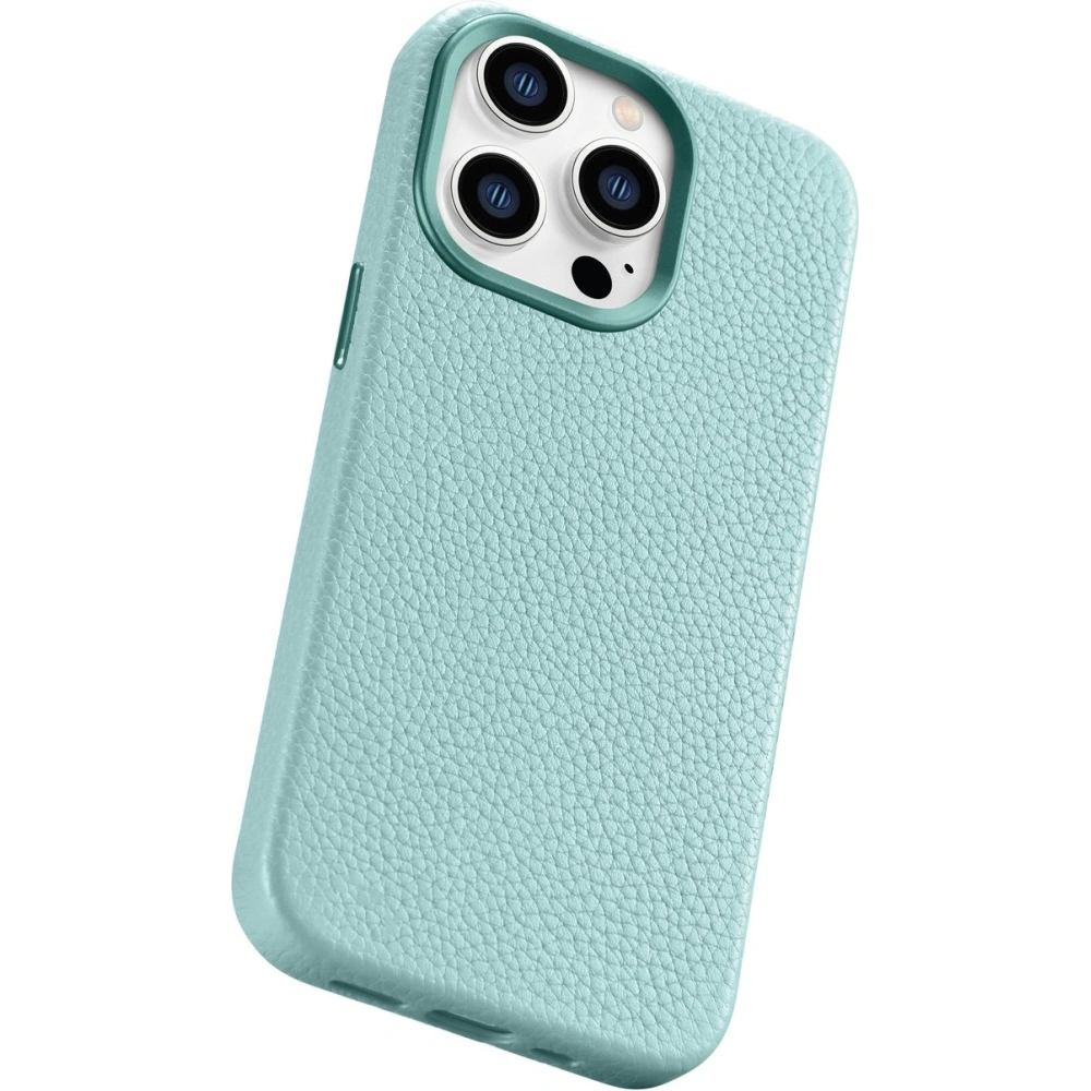 Etui iCarer Litchi Premium Leather MagSafe Apple iPhone 14 Pro Max zielony