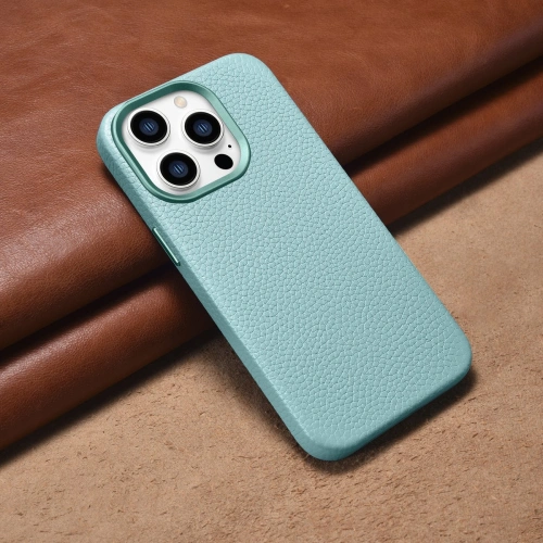 Kup Etui iCarer Litchi Premium Leather MagSafe Apple iPhone 14 Pro Max zöld - ICR379 - {ean13} - Sklep Home Screen