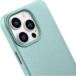 Kup Etui iCarer Litchi Premium Leather MagSafe Apple iPhone 14 Pro Max zelená - ICR379 - {ean13} - Sklep Home Screen