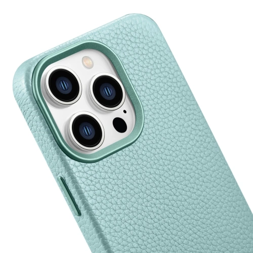 Kup Etui iCarer Litchi Premium Leather MagSafe Apple iPhone 14 Pro Max zöld - ICR379 - {ean13} - Sklep Home Screen