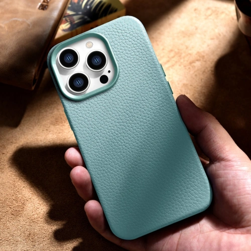 Kup Etui iCarer Litchi Premium Leather MagSafe Apple iPhone 14 Pro Max zöld - ICR379 - {ean13} - Sklep Home Screen