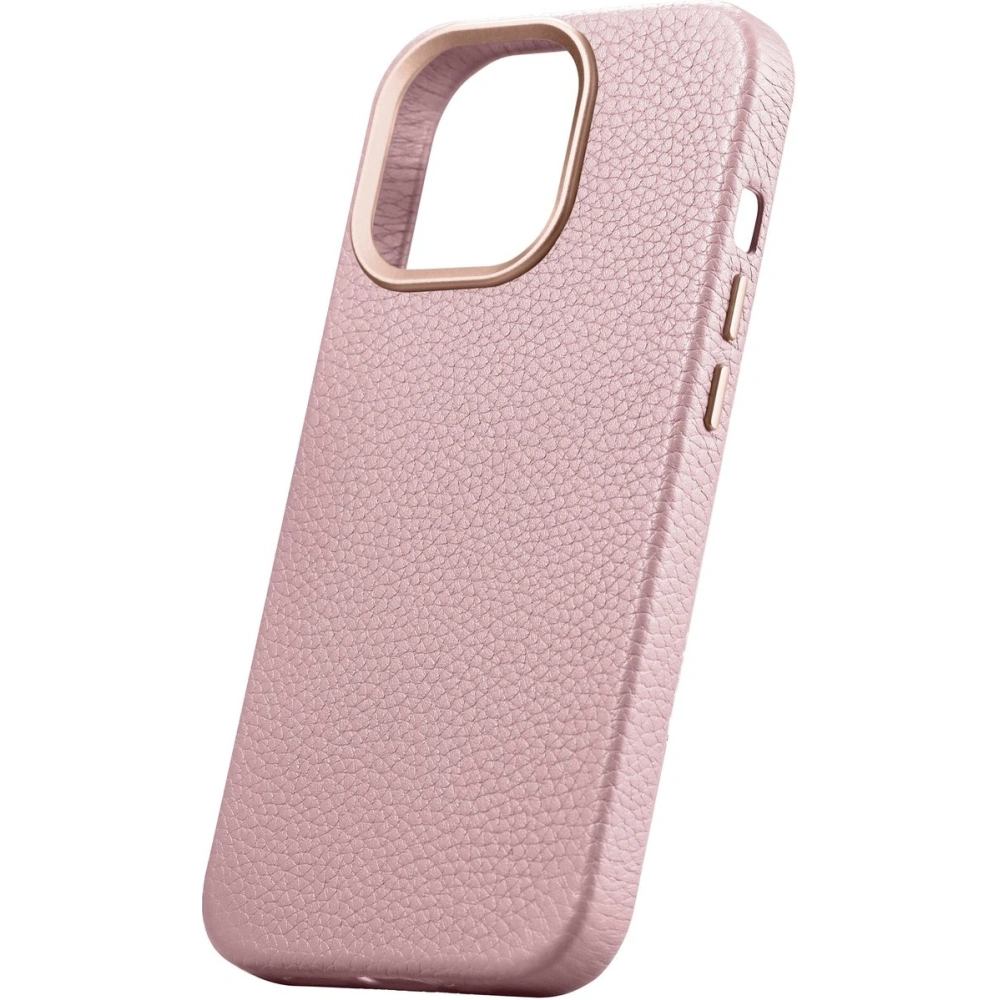 Etui iCarer Litchi Premium Leather MagSafe Apple iPhone 14 Pro Max różowy