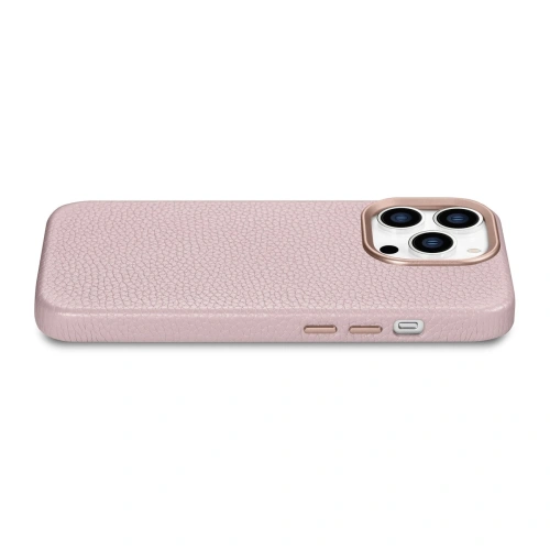 Kup Etui iCarer Litchi Premium Bőr MagSafe Apple iPhone 14 Pro Max rózsaszín - ICR380 - {ean13} - Sklep Home Screen