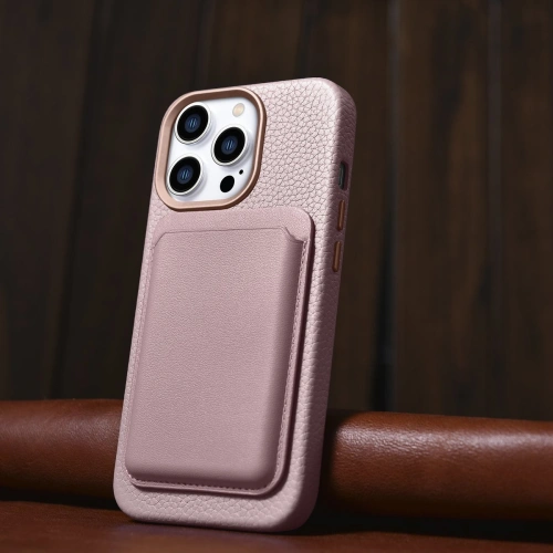 Kup Case iCarer Litchi Premium Leder MagSafe Apple iPhone 14 Pro Max rosa - ICR380 - {ean13} - Sklep Home Screen