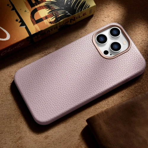 Kup Case iCarer Litchi Premium Leder MagSafe Apple iPhone 14 Pro Max rosa - ICR380 - {ean13} - Sklep Home Screen