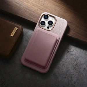 Kup Etui iCarer Litchi Premium Leather MagSafe Apple iPhone 14 Pro Max růžový - ICR380 - {ean13} - Sklep Home Screen
