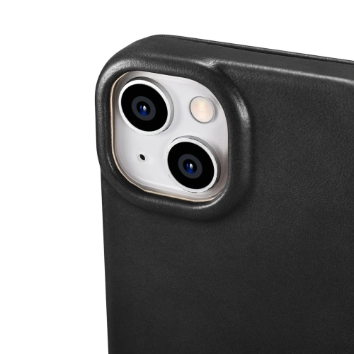 Kup Case iCarer CE Oil Wax Premium Leather Folio MagSafe Apple iPhone 14 schwarz - ICR381 - {ean13} - Sklep Home Screen