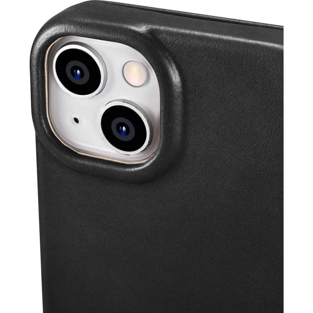 Etui iCarer CE Oil Wax Premium Leather Folio MagSafe Apple iPhone 14 czarny