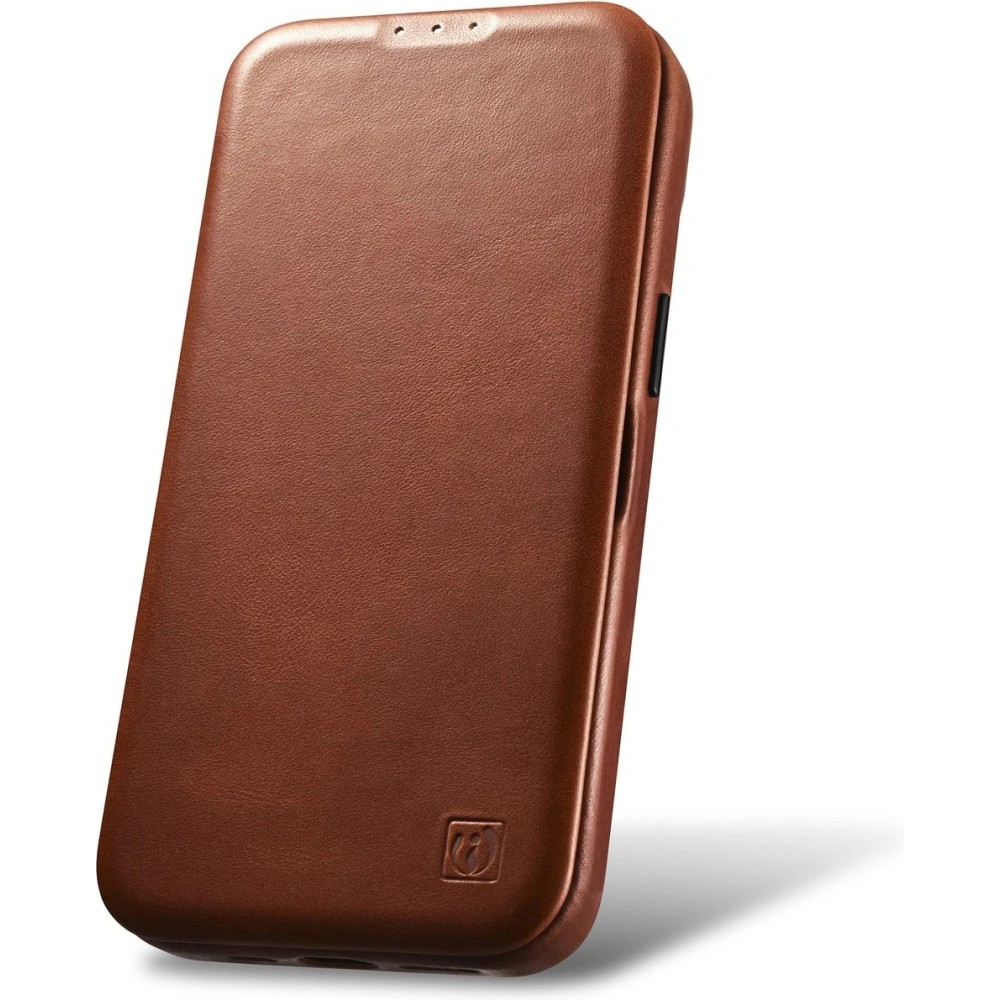 Etui iCarer CE Oil Wax Premium Leather Folio MagSafe Apple iPhone 14 brązowy