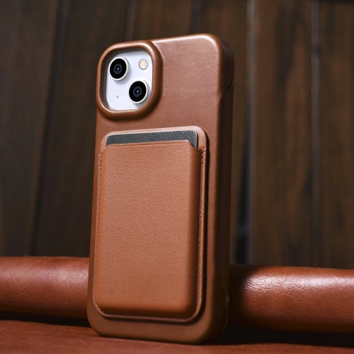 Buy iCarer CE Oil Wax Premium Leather Folio MagSafe Apple iPhone 14 brown - ICR382 - {ean13} - Home Screen Store Europe