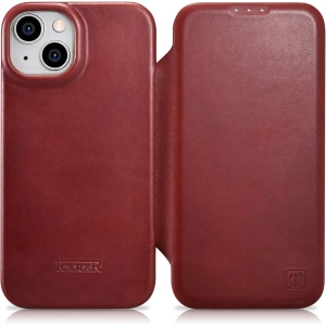 Kup Etui iCarer CE Oil Wax Premium Leather Folio MagSafe Apple iPhone 14 czerwony - ICR384 - {ean13} - Sklep Home Screen